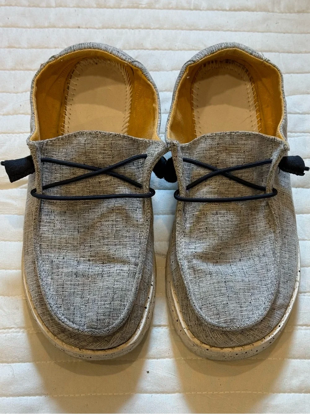 Hey Dude Wendy Chambray White Blue Slip-On Lightweight Comfy Shoes Women Size 7